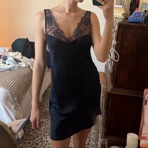 Intimissimi navy silk slip dress